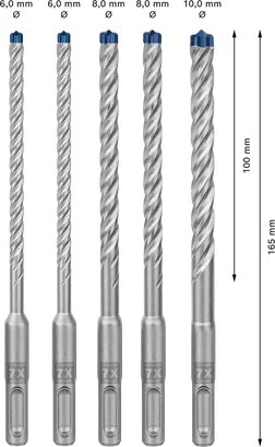 Bosch EXPERT SDS plus-7X hammer drill bit set 5-piece.