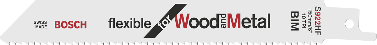 Bosch S922HF saw blade for wood and metal cutting.