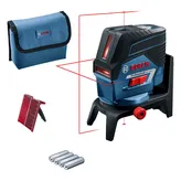 Bosch GCL 2-50 C laser leveling tool with accessories.