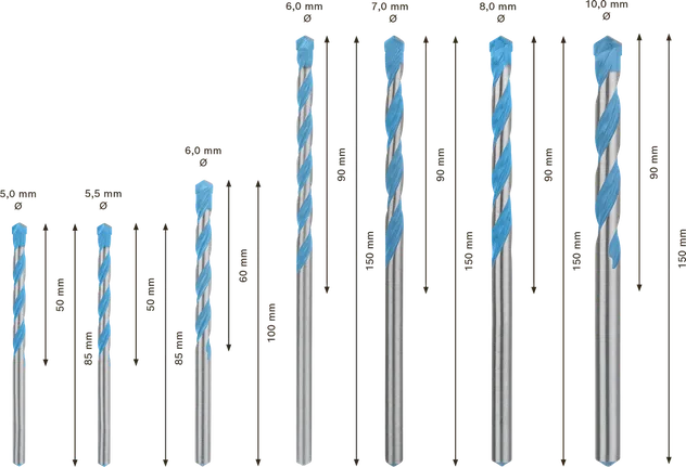 Bosch EXPERT MultiConstruction CYL-9 Drill Bit Set 7-pc.