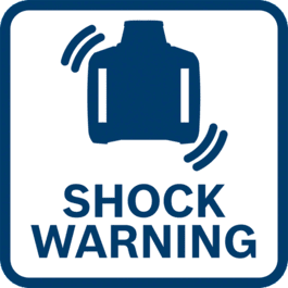  Shock warning function gives an alarm if tool is moved