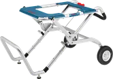 Bosch GTA 60 W saw stand with folding legs and wheels.