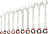 Bosch Ratchet Spanner Set 10 pc, metric sizes.