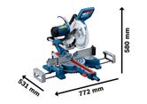 Bosch GCM 254 D mitre saw with adjustable cutting angles.