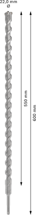 Bosch PRO SDS plus-5X Hammer Drill Bit 22x550x600 mm.