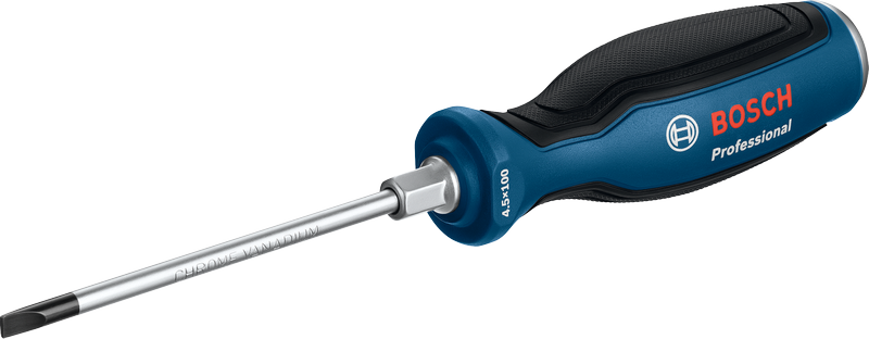 Bosch slotted screwdriver SL 4.5x100 mm ergonomic handle.