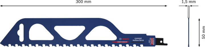 Bosch EXPERT Hollow Brick reciprocating saw blade 300mm.