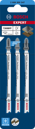 Bosch EXPERT Hardwood T308BFP jigsaw blades 3-pack.
