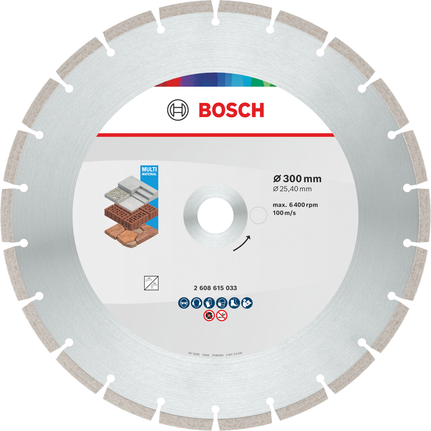 Bosch Multi Material Diamond Cutting Disc, 300 mm.