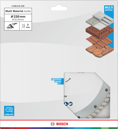 Bosch Multi Material turbo diamond cutting disc 230 mm.