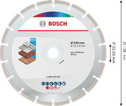 Bosch Multi Material Diamond Cutting Disc 230 mm for masonry.