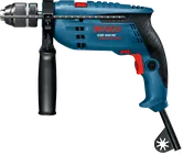 Bosch GSB 1600 RE impact drill with side handle.