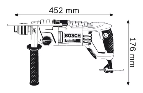 Impact drill dimensions.