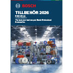 En katalog från Bosch med verktyg och utrustning i en lagerlokal, med blå och grå färger.