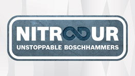 Logotyp för Bosch Professional med texten "NITROUR UNSTOPPABLE BOSCHHAMMERS".