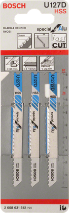 Bosch U 127 D sticksågsblad 3-pack.