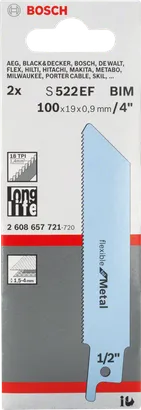 Bosch S 522 EF tigersågblad 4″.