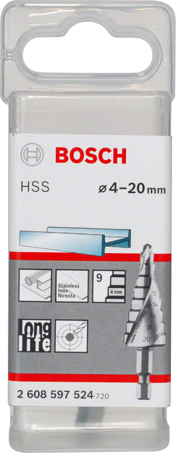 Bosch HSS stegborr 4-20 mm för rostfritt stål.