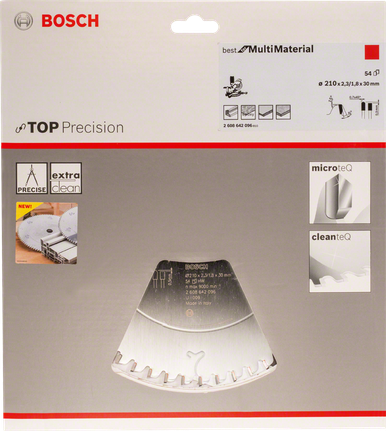 Bosch Top Precision MultiMaterial cirkelsågblad 210×30 mm.
