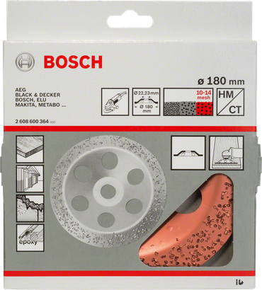 Bosch 180 mm sliphuvud i volframkarbid.