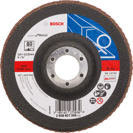 Bosch lamellrondell X551 för metall, 125 mm diameter, kornstorlek 80.