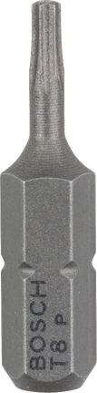 Bosch skruvmejselbits extra hårt T8, 25 mm längd.