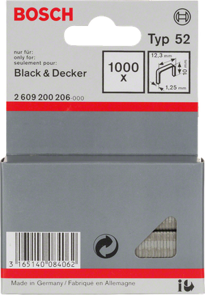 Bosch Typ 52 12,3×10×1,25 mm klammer.