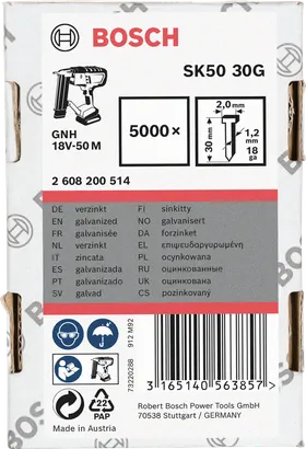 Bosch 30 mm galvaniserade spikar 5000×.
