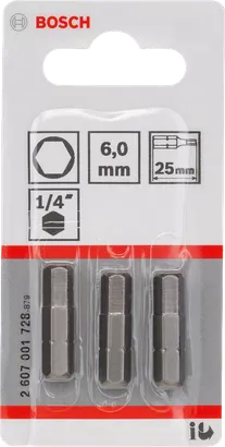 Bosch skruvmejselbits 6,0 mm 25 mm.