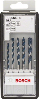 Bosch 5-delad CYL-5 betongborrsats 4–8 mm.