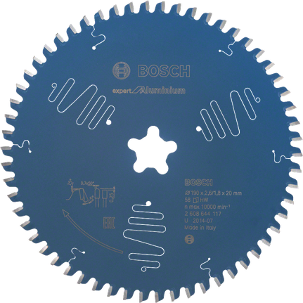 Bosch cirkelsågblad Expert för aluminium 190 mm 58 tänder.