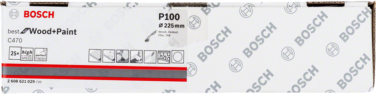 Bosch C470 slippapper 225 mm P100 25-pack.