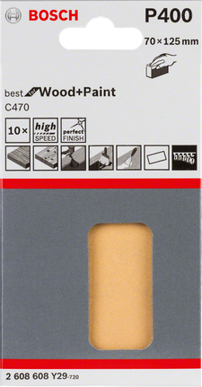 Bosch C470 slippapper 70×125 mm 10-pack.