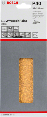 Bosch C470 slippapper 93×230 mm P40-pack 10 st.