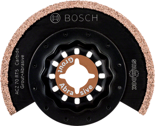 Bosch hårdmetallfogmassa och slipande Starlock-blad.