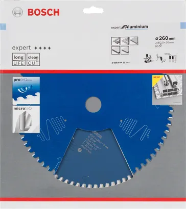 Bosch cirkelsågblad 260 mm för aluminium.