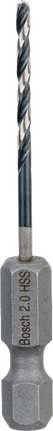 Bosch HSS spiralborr med sexkantsskaft, 2,0 mm.