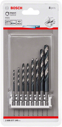 Bosch 8-delad HSS-borrsats 2,5–8,5 mm.