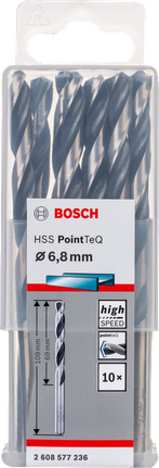 Bosch HSS PointTeQ 6,8 mm spiralborr-paket.