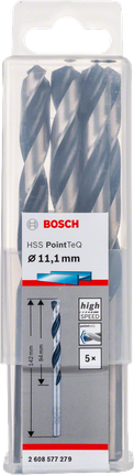 Bosch HSS PointTeQ spiralborr 11,1 mm-paket.