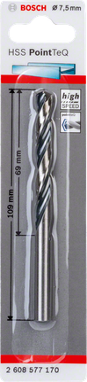 Bosch HSS PointTeQ 7,5 mm spiralborr.