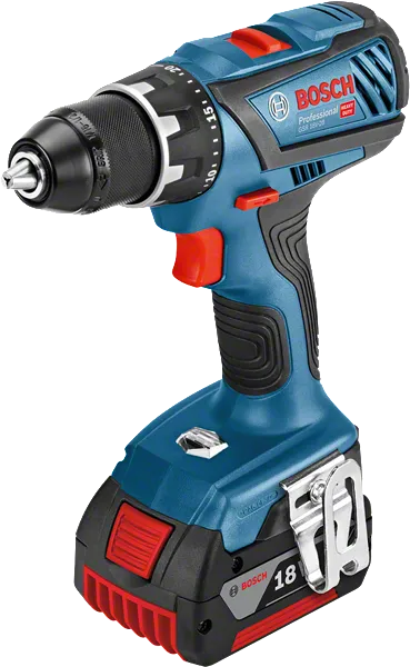 Bosch GSR 18V-28 sladdlös borrmaskin med 18V-batteri.