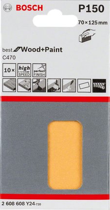 Bosch C470 slippapper 70×125 mm 10-pack.