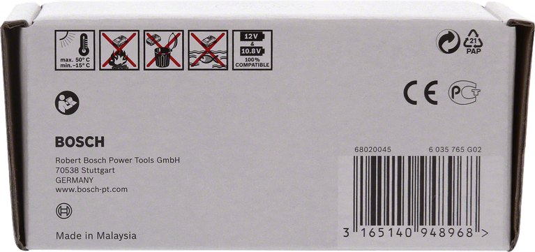Bosch GBA12V 2.0Ah batterilåda.