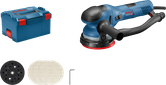 Bosch GET 55-125 excenterslipsats med tillbehör.