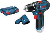 Bosch GSR 12V-15 sladdlös borrmaskin med väska och hölster.