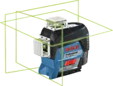 Bosch lasernivelleringsverktyg GLL 3-80 CG med gröna strålar.