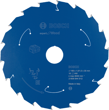 Bosch Expert for Wood cirkelsågblad 190 mm ATB-tänder.