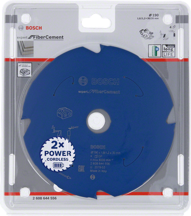 Bosch fibercement cirkelsågklinga 190×1,8/1,2×30 T4.