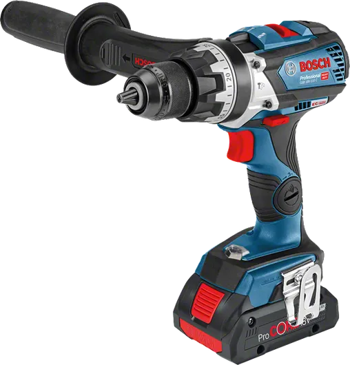 Bosch GSB 18V-110 C sladdlös kombiborrmaskin med sidohandtag.